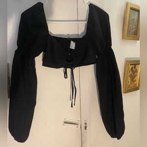 H&M XS Black Summer Crop Top